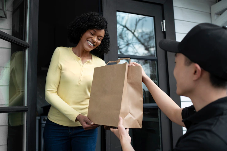 Fazendo entrega delivery